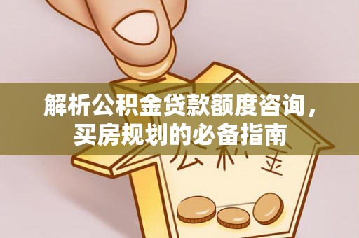 宁强解析公积金贷款额度咨询，买房规划的必备指南