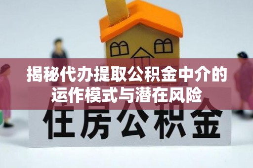 宁强揭秘代办提取公积金中介的运作模式与潜在风险