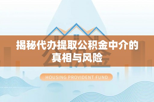 宁强揭秘代办提取公积金中介的真相与风险