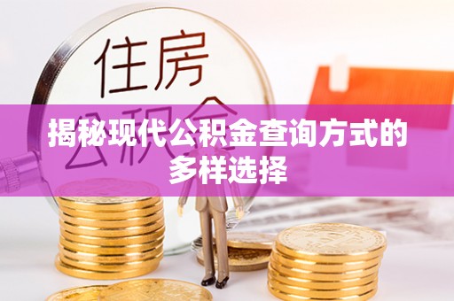 宁强揭秘现代公积金查询方式的多样选择