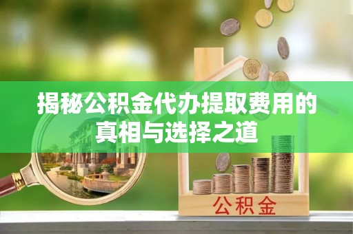 宁强揭秘公积金代办提取费用的真相与选择之道