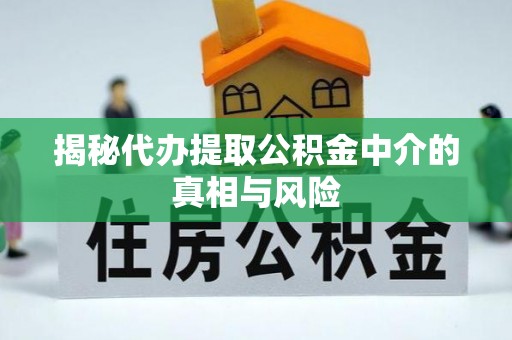 宁强揭秘代办提取公积金中介的真相与风险