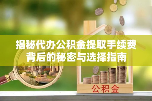 宁强揭秘代办公积金提取手续费背后的秘密与选择指南