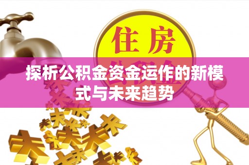 宁强探析公积金资金运作的新模式与未来趋势